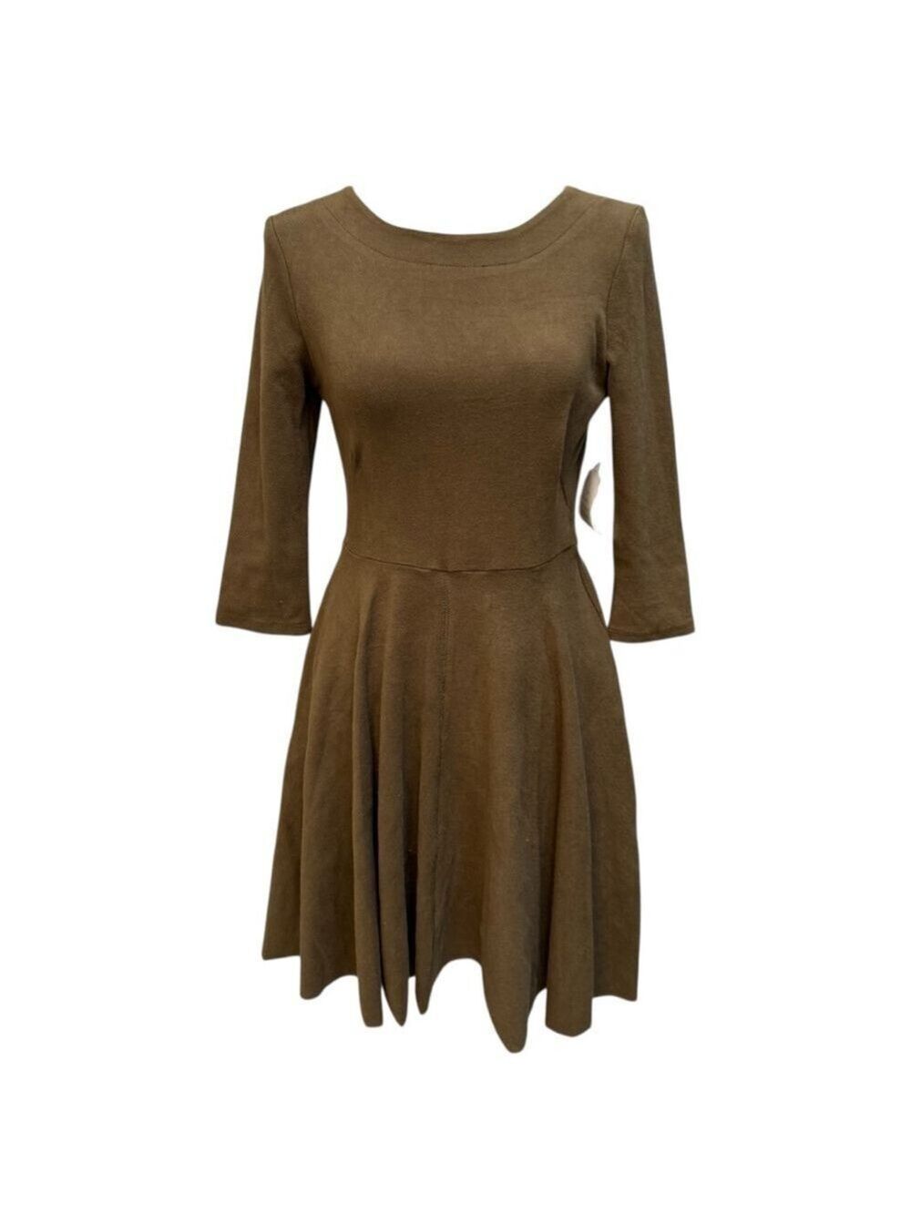 Altar'd State Long Sleeve Backless Olive Skater Dress, Size L women’s